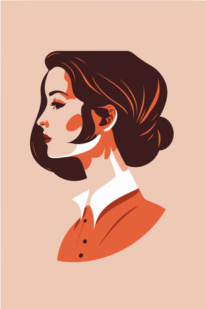 Illustration of adult woman illustrating international women's day with fictional character not based on real modelのイラスト素材