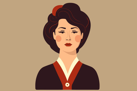 Illustration of adult woman illustrating international women's day with fictional character not based on real modelのイラスト素材
