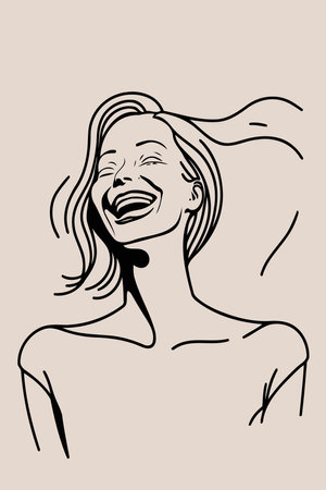 Illustration of adult woman illustrating international women's day with fictional character not based on real modelのイラスト素材