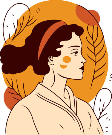 Illustration of adult woman illustrating international women's day with fictional character not based on real modelのイラスト素材