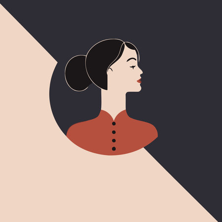 Illustration of adult woman illustrating international women's day with fictional character not based on real modelのイラスト素材