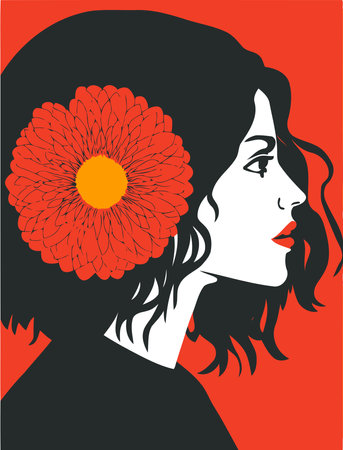 Illustration of adult woman illustrating international women's day with fictional character not based on real modelのイラスト素材