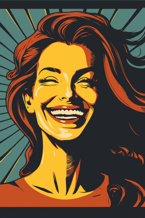 Illustration of adult woman illustrating international women's day with fictional character not based on real modelのイラスト素材