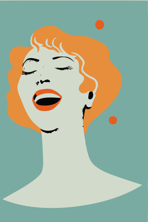 Illustration of adult woman illustrating international women's day with fictional character not based on real modelのイラスト素材