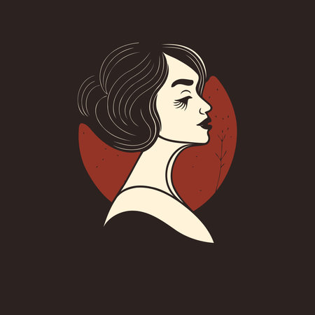 Illustration of adult woman illustrating international women's day with fictional character not based on real modelのイラスト素材