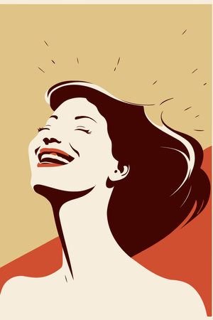 Illustration of adult woman illustrating international women's day with fictional character not based on real modelのイラスト素材