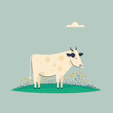 Farm animal vector drawing an adult big cowのイラスト素材