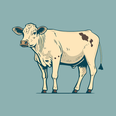 Farm animal vector drawing an adult big cowのイラスト素材