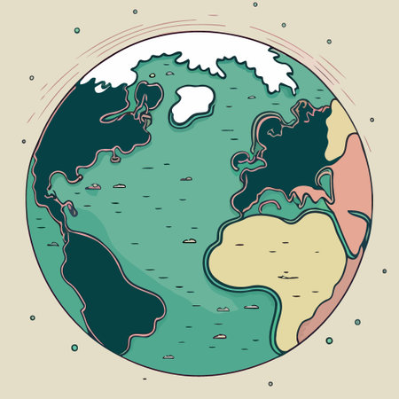 vector illustration of  earth globe in space continents and oceansのイラスト素材