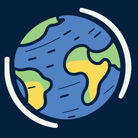 vector illustration of earth globe in space continents and oceansのイラスト素材