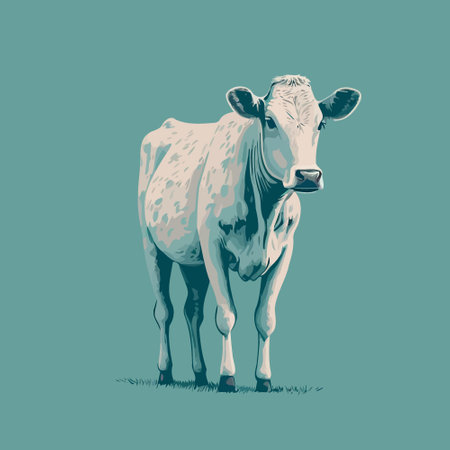 Farm animal vector drawing an adult big cowのイラスト素材