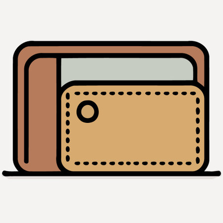minimalist vector illustration of leather wallet for storing money cards and documents