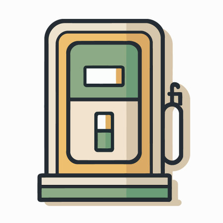 Fuel station pump in minimalist flat styleのイラスト素材
