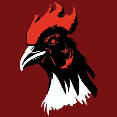 Vector illustration of chicken bird animal head hen seen from the sideのイラスト素材