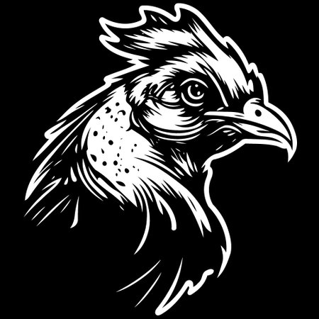 Vector illustration of chicken bird animal head hen seen from the sideのイラスト素材