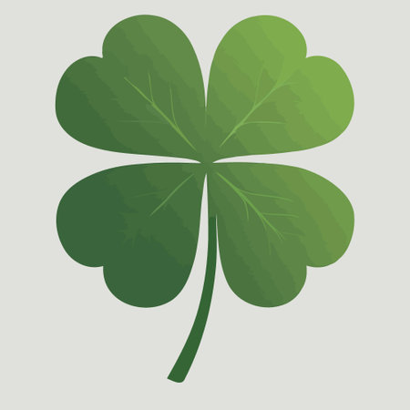 isolated green four leaf clover vector illustration