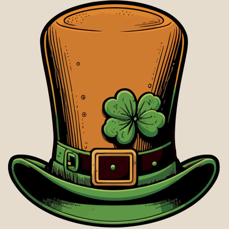 vector illustration of green hat isolated to illustrate saint patrick dayのイラスト素材