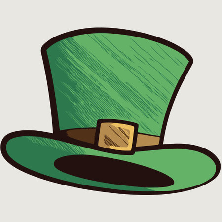vector illustration of green hat isolated to illustrate saint patrick dayのイラスト素材
