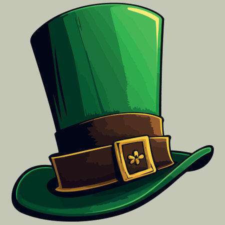 vector illustration of green hat isolated to illustrate saint patrick dayのイラスト素材