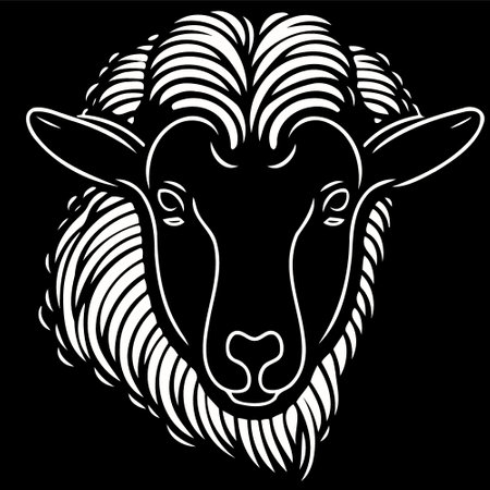 animal mammal sheep head isolated vector illustrationのイラスト素材