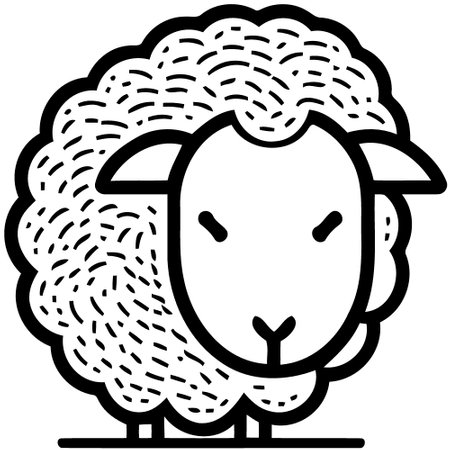 animal mammal sheep head isolated vector illustrationのイラスト素材