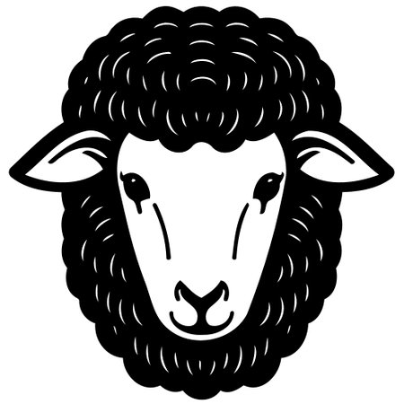 animal mammal sheep head isolated vector illustrationのイラスト素材