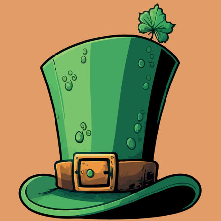 vector illustration of green hat isolated to illustrate saint patrick dayのイラスト素材