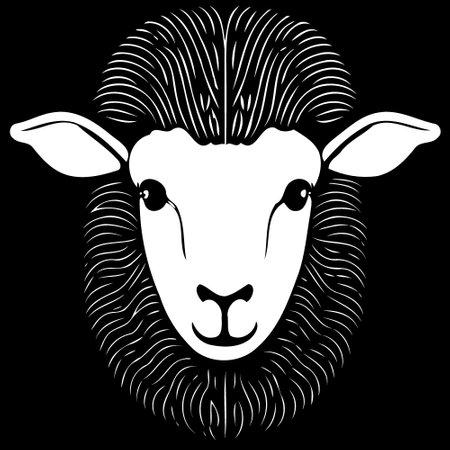 animal mammal sheep head isolated vector illustrationのイラスト素材