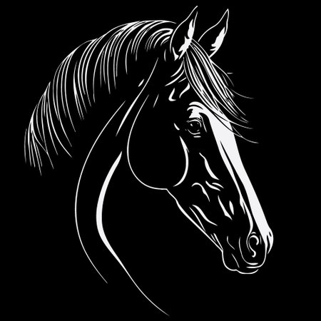 equine horse animal head pattern vector illustrationのイラスト素材