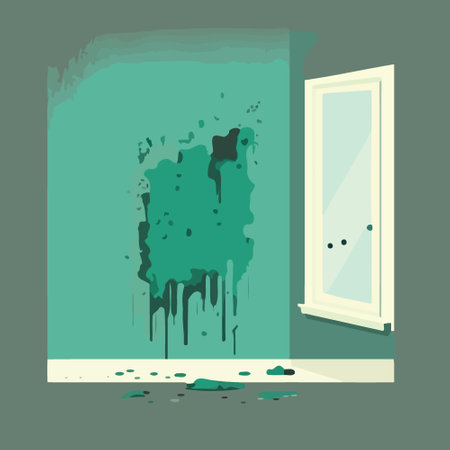 musty wall of contaminated room mold fungus vector illustrationのイラスト素材
