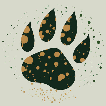 paw print of wild feline animal to illustrate international wildlife dayのイラスト素材