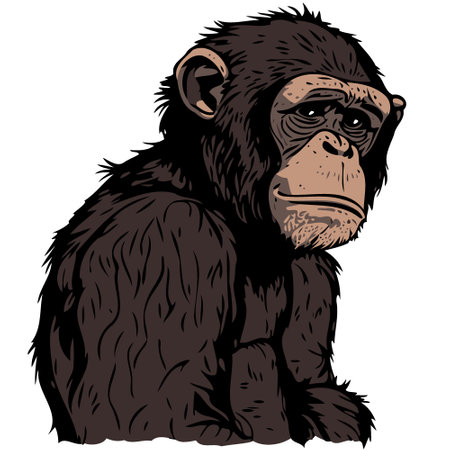 animal mammal cute primate chimpanzee vector illustration