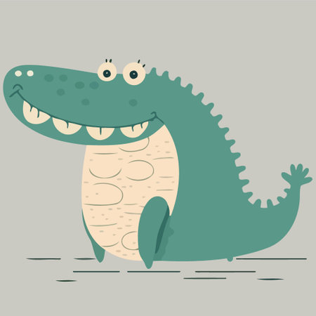 cute crocodile reptile animal body vector illustrationのイラスト素材