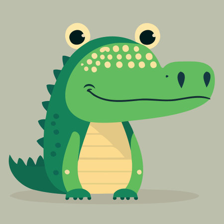 cute crocodile reptile animal body vector illustrationのイラスト素材