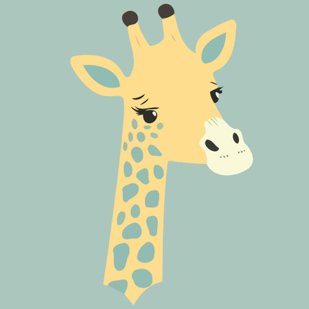 cute giraffe mammal animal head vector illustrationのイラスト素材