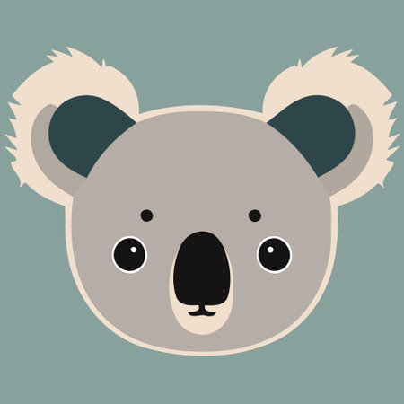 common koala herbivore mammal animal face Minimalist vector illustrationのイラスト素材