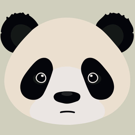 common panda bear mammal animal face Minimalist vector illustrationのイラスト素材