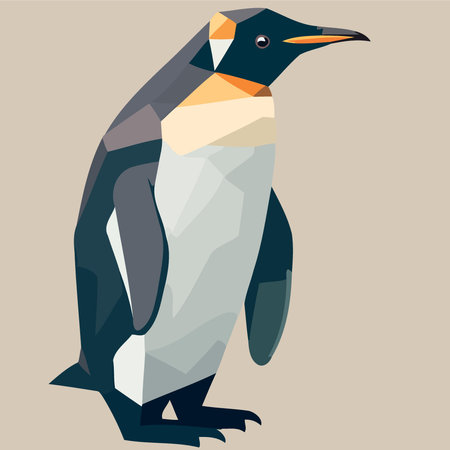 animal bird common blue penguin Minimalist vector illustrationのイラスト素材