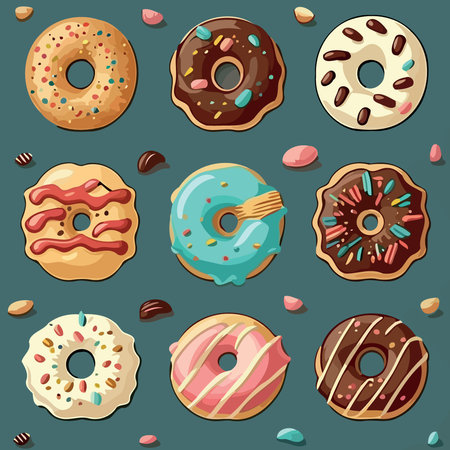donut food snack sweet minimalist vector illustrationのイラスト素材