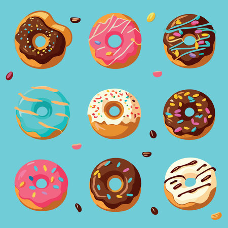 donut food snack sweet minimalist vector illustrationのイラスト素材