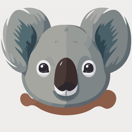 common koala herbivore mammal animal face Minimalist vector illustrationのイラスト素材