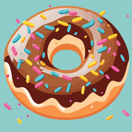 donut food snack sweet minimalist vector illustrationのイラスト素材