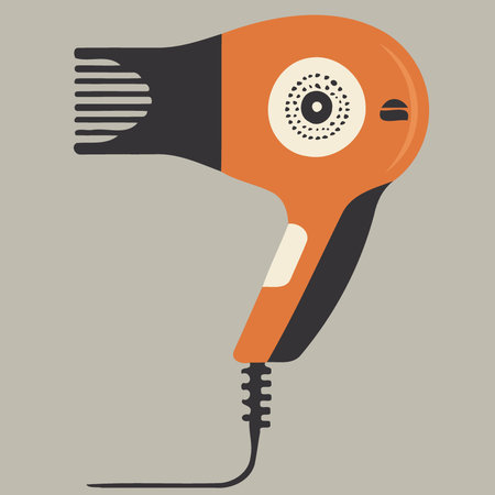 hair dryer beauty salon tool isolated minimalistic vector illustrationのイラスト素材