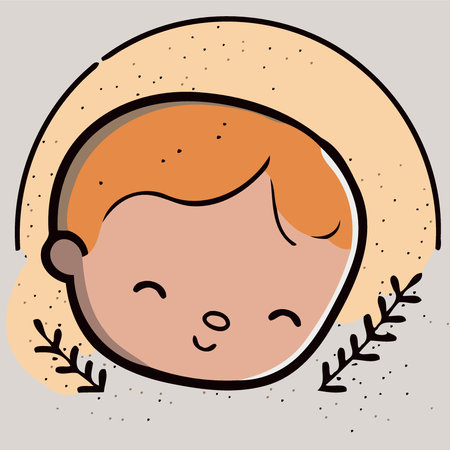 newborn baby sleeping minimalistic vector illustrationのイラスト素材