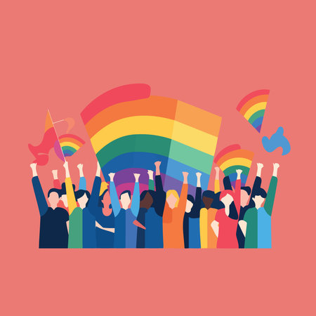 lgbt pride day and month gay parade minimalistic vector illustrationのイラスト素材