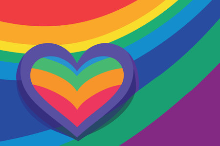 lgbt pride day and month rainbow background minimalist vector illustrationのイラスト素材