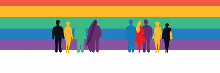 lgbt pride day and month rainbow background minimalist vector illustrationのイラスト素材