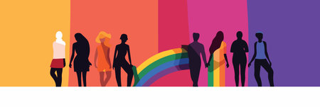 lgbt pride day and month rainbow background minimalist vector illustrationのイラスト素材