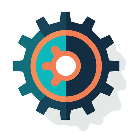 object part mechanical gear round minimalistic vector illustrationのイラスト素材