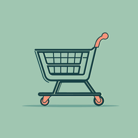 blue metallic market cart minimalistic vector illustrationのイラスト素材
